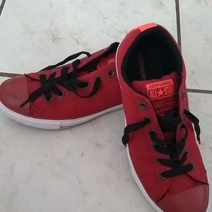 Marron converse with orange color